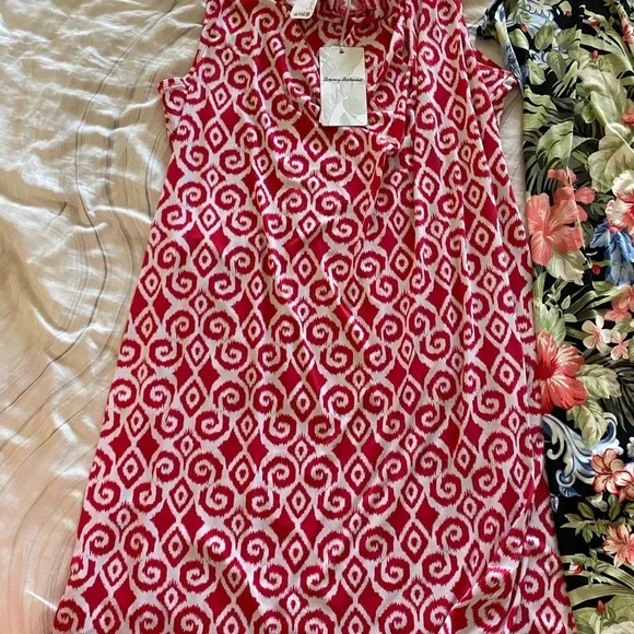 Tommy Bahama Hot Pink and White Ikat Mini Dress - Picture 2 of 3